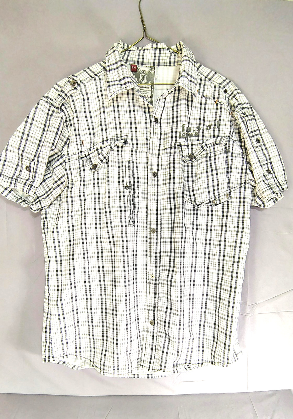 F.U.S.A.I (Focus) Short Sleeve Shirt Metal Snap Buttons Size XXL Western 2YK
